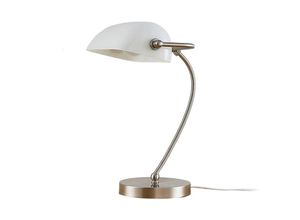 4251096545470 - - Lindby Bankerlampe Selea mit weißem Glasschirm