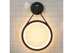 4251096548570 - Lucande - LED-Außenwandlampe Mirco mit Sensor ringförmig - grafitgrau weiß