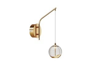 4251096562415 - Lucande - LED-Wandlampe Hayley m hängender Kugel gold - klar gold