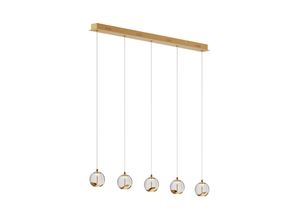 4251096562491 - Lucande - LED-Pendellampe Hayley 5-fl länglich gold - klar gold