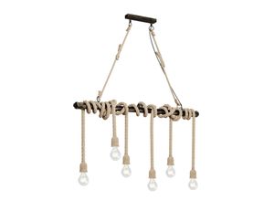 4251096571233 - Hajo Pendellampe sechsflammig Tauseil - Schwarz gold gebürstet - Lindby