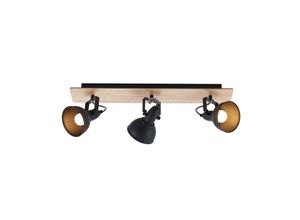 4251096577754 - Aylis Deckenlampe 3-flg 60 cm schwarz Holz E14 - Schwarz holz hell - Lindby