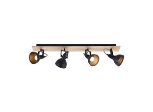 4251096577761 - Lindby - Aylis Deckenlampe 4-flg 82 cm schwarz Holz E14 - Schwarz holz hell