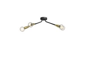 4251096578393 - Lucande Carlea Deckenlampe 4-fl schwarz-messing - Schwarz messing