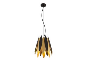 4251096580204 - Lounit Hängelampe schwarz-gold 1-flammig - Schwarz gold - Lucande