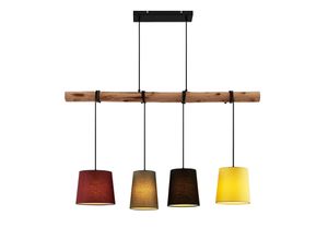 4251096581164 - Hängeleuchte Moskau bunt Textil Holz E27 116 cm - Rot grau Schwarz gelb holz hell - Lindby 4251096581164 - Hängeleuchte Moskau bunt Textil Holz E27 116 cm - Rot grau Schwarz gelb holz hell - Lindby