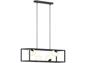 4251096581270 - Hängeleuchte Utopia 6-flammig Glas Eisen 80 cm - Schwarz weiß - Lindby