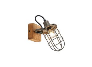 4251096584073 - Lindby Serima Deckenlampe Holz Käfigschirm 1-fl - dunkelgrau holz hell