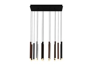 4251096591453 - Stoika LED-Pendelleuchte 16-flammig eckig - Schwarz alu kaffeebraun - Lucande