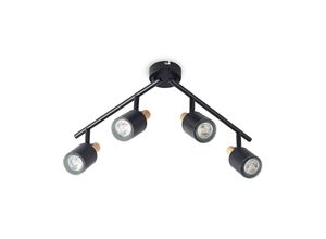 4251096591941 - Lindby - Junes LED-Deckenspot vierflammig schwarz - Schwarz holz