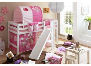 4251105900610 - Ticaa Podestbett mit Rutsche Tino Buche weiß Horse (pink)