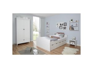 4251105959236 - TiCAA Doppelbett Leni 140x200 mit 5er Schubkästen