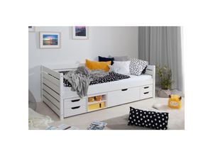 4251105963882 - TiCAA Sofabett Naomi inkl Funktionsschubkästen 100x200 Weiß