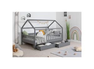 4251105969303 - TiCAA Kinderbett Hausbett Montessori Kay 90x200 100x200 cm 120x200 cm 140x200 für Jungen & Mädchen mit Schubladen Rausfallschutz & Rolllattenrost - aus Kiefer Massivholz für Kinderzimmer 4251105969303 - TiCAA Kinderbett Hausbett Montessori Kay 90x200 100x200 cm 120x200 cm 140x200 für Jungen & Mädchen mit Schubladen Rausfallschutz & Rolllattenrost - aus Kiefer Massivholz für Kinderzimmer