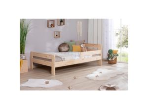 4251105970583 - TiCAA Einzelbett Kinderbett Jugendbett Bennet mit Rausfallschutz & Lattenrost für Schlafzimmer Kinderzimmer Kiefer Massivholz Bettgestell 90 x 200 cm 4251105970583 - TiCAA Einzelbett Kinderbett Jugendbett Bennet mit Rausfallschutz & Lattenrost für Schlafzimmer Kinderzimmer Kiefer Massivholz Bettgestell 90 x 200 cm