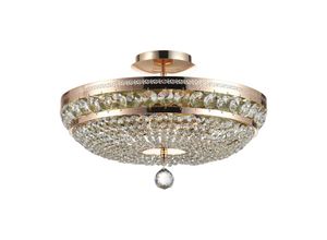 4251110018799 - - Ottilia Halbbündige Deckenlampe Gold & Kristall 6 Licht E14