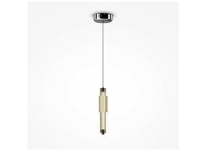 4251110032610 - Verticale Moderne schlanke Pendel-Deckenleuchte Chrom Cognac-Schirm integrierte led 3000K - Maytoni