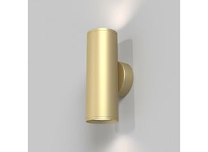 4251110041087 - Focus s 2 Licht Outdoor Up Down Wandleuchte Matt Gold GU10 - Maytoni