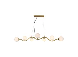 4251110042152 - Uva Moderne Uva 7-Licht-Gold-Pendelleuchte mit Glasschirmen - Maytoni