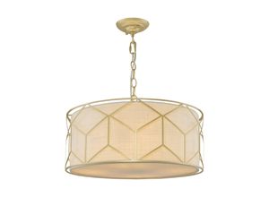 4251110065618 - Messina Klassische Messina 4 Light Gold Pendelleuchte Stoffschirm - Maytoni