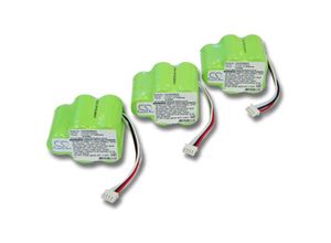 4251123986320 - vhbw 3x Akku Ersatzakku - Ni-MH 3300mAh (6V) - Saugroboter Ecovacs Deebot D650 D66 D660 D68 D680 - Ersatz für 945-0006 945-0024 205-0001