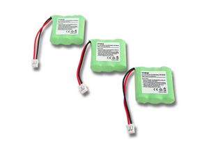 4251123990280 - 3x Akku Ersatz für Loewe LT2130 für schnurlos Festnetz Telefon (320mAh 36V NiMH) - Vhbw