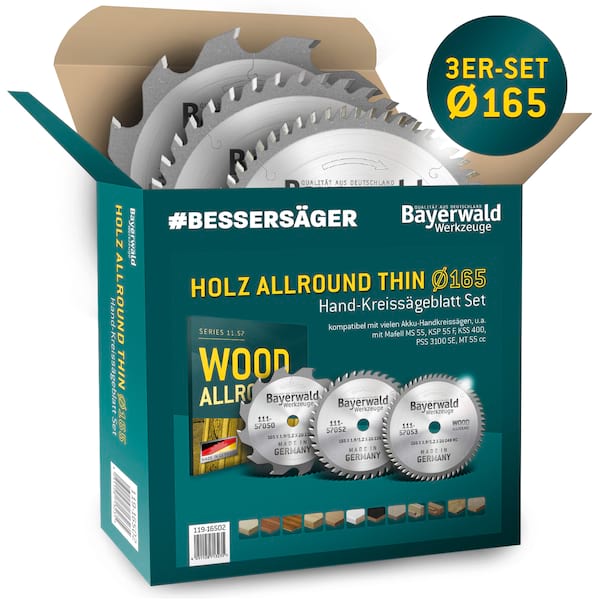 4251128713235 - HOLZ ALLROUND Ø165 Akku-HandKreissägeblatt-Set