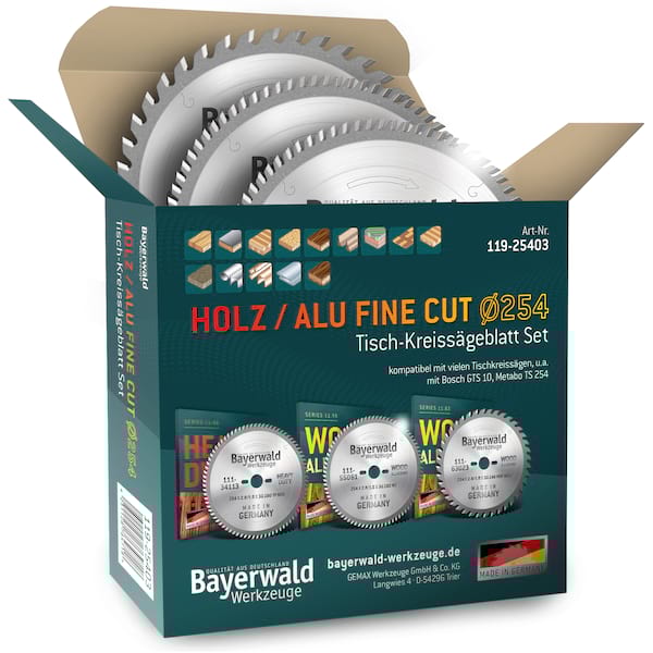 4251128764718 - Kreissägeblatt Set 254 kompatibel mit Bosch GTS -PTS 10 - Feinschnitt Spezial