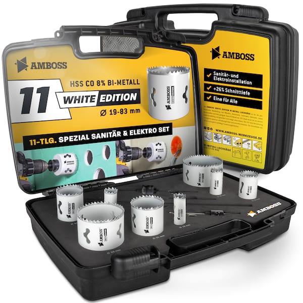 4251128783443 - Amboss M 42 Bi-Metall Lochsägen Set Ø 19-83 mm (11-teilig) | Für Aluminium Stahl Gipskarton Holz etc