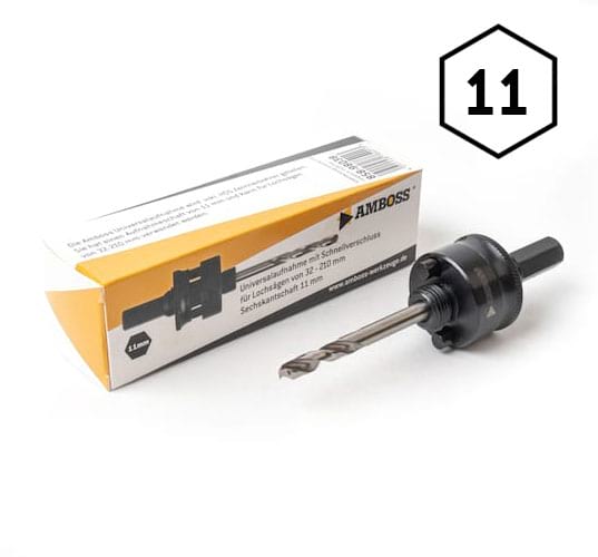 4251128784013 - 6-Kant Aufnahme 11mm - für Ø 32-220mm inkl HSS Zentrierbohrer