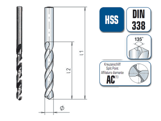 4251128785959 - 10 x HSS G Spiralbohrer DIN 338 - Ø6 mm