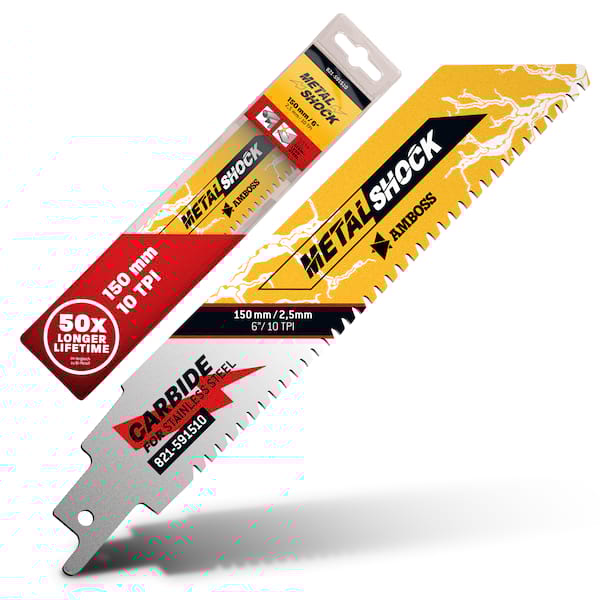 4251128791707 - 1x Amboss Metal Shock Säbelsägeblatt Länge 150 mm 10 ZpZ