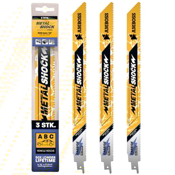 4251128791882 - 3x Amboss Metal Shock Säbelsägeblatt Länge 300 mm 8 ZpZ