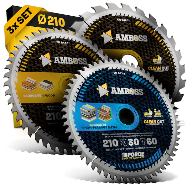 4251128793978 - Amboss Ø210 Hand- Kreissägeblatt Set passend für Makita 5008 MG Festool TS75EBQ