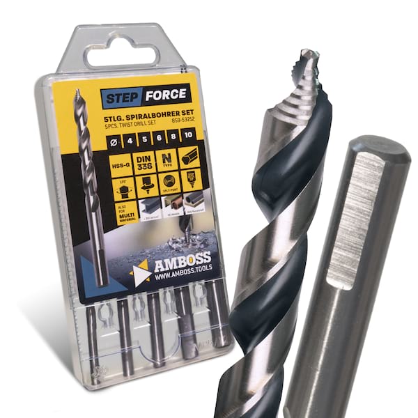 4251128794937 - 5-tlg Step Force Set Spiralbohrer HSS-G DIN 338 (Ø 4-10 mm)