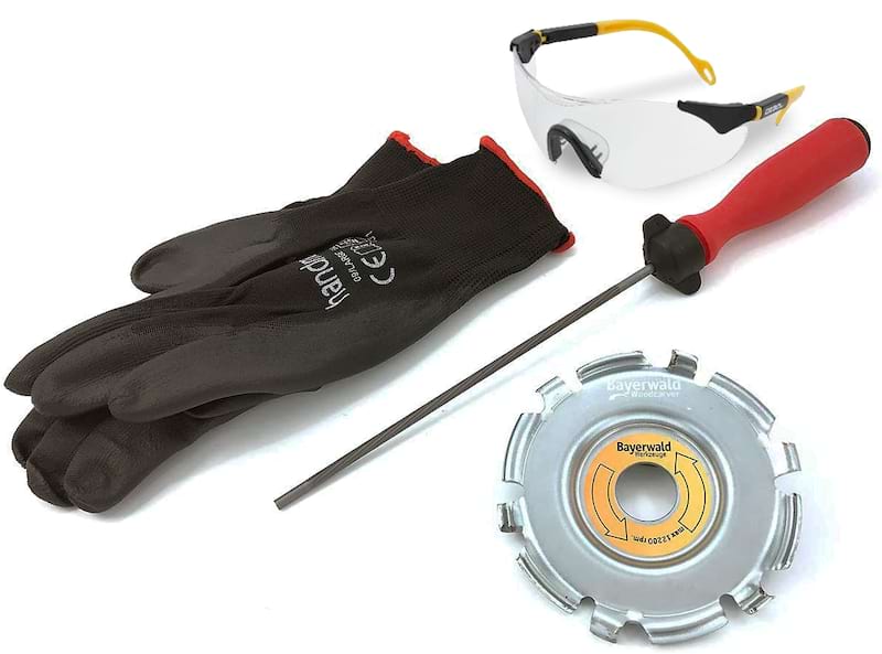 4251128799789 - Bayerwald Woodcarver Pro Kit - inkl Feile   Handschuhe   Brille