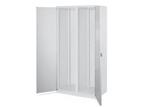 4251142201152 - Systeme Schwerlastschränke mit Mitteltrennwand 1950x1000x600mm Doppelwandtüren Modell 50 lichtgrau