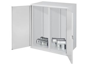 4251142201466 - Systeme Schwerlast-Beistellschränke mit Mitteltrennwand 1110x1000x600mm Doppelwandtüren Modell 70 lichtgrau