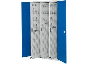 4251142214091 - Schwerlastschrank Vollblechtüren 3 Vertikalauszüge BxTxH 1000x600x1950 mm ral 7035   ral 5010