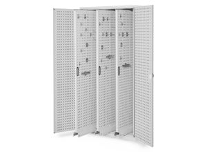 4251142214114 - Systeme ®RasterPlan Vertikalschränke 1950x1000x600mm Modell 85 Lochplattentüren lichtgrau