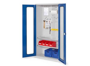 4251142216538 - Systeme ®RasterPlan Werkzeugschrank 1950x1000m Modell 5 Tiefe 410mm Sichtfenstertüren enzianblau 4251142216538 - Systeme ®RasterPlan Werkzeugschrank 1950x1000m Modell 5 Tiefe 410mm Sichtfenstertüren enzianblau