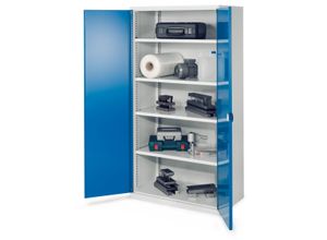 4251142217528 - Systeme Schwerlastschränke ohne Mitteltrennwand 1950x1000x600mm Modell 41 Doppelwandtüren enzianblau