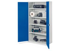 4251142217573 - Systeme Schwerlastschränke ohne Mitteltrennwand 1950x1000x600mm Modell 41 Schlitzplattentüren enzianblau