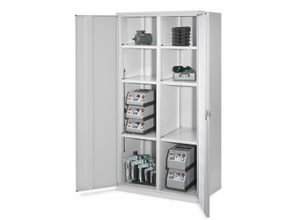 4251142218105 - Systeme Schwerlastschränke mit Mitteltrennwand 1950x1000x600mm Vollblechtüren Modell 51 lichtgrau 4251142218105 - Systeme Schwerlastschränke mit Mitteltrennwand 1950x1000x600mm Vollblechtüren Modell 51 lichtgrau