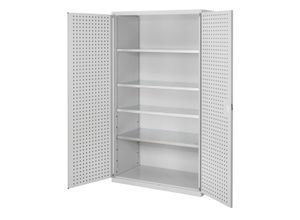4251142220726 - Systeme ®RasterPlan Großvolumenschränke 1950x1130x590mm Lochplattentüren Modell 1 lichtgrau