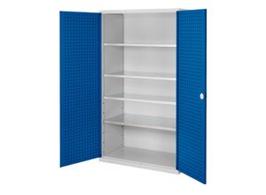 4251142220733 - Systeme ®RasterPlan Großvolumenschränke 1950x1130x590mm Lochplattentüren Modell 1 enzianblau
