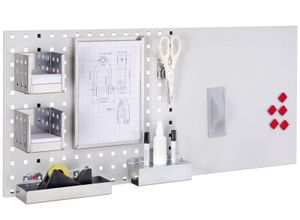 4251142224823 - Systeme LogoChart® Office Set #2 1x Lochplatte 1000x450mm 1x Zubehörsortiment 14-teilig Alufarben