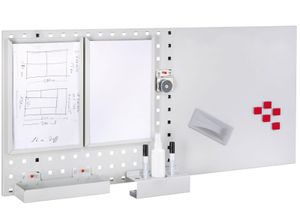 4251142224847 - Systeme LogoChart® Office Set #4 1x Lochplatte 1000x450mm 1x Zubehörsortiment 14-teilig Alufarben