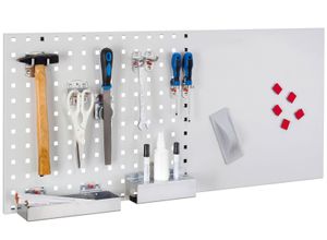 4251142224854 - Systeme LogoChart® Lager Set #1 1x Lochplatte 1000x450mm 1x Zubehörsortiment 18-teilig Alufarben