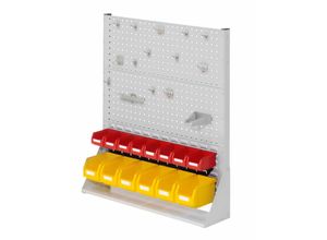 4251142229118 - Systeme ®RasterPlan Stellwände einseitig Größe #3 - 2x Lochplatten 1x Schlitzplatte 1x Zubehörsortiment 29-teilig Lichtgrau RAL 7035